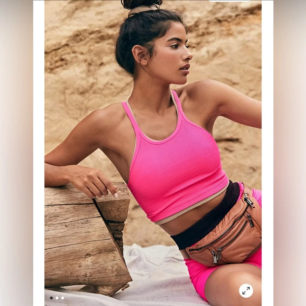 Free People Happiness Runs Crop Tank Malibu XL - Picture 1 of 5